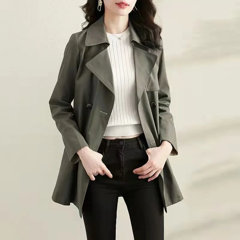 

Ele Mid-Length Women's Coat High-End Aosphere for Ladies Aged 50 to 60 Spring Autumn Season Cotton 00% Material
