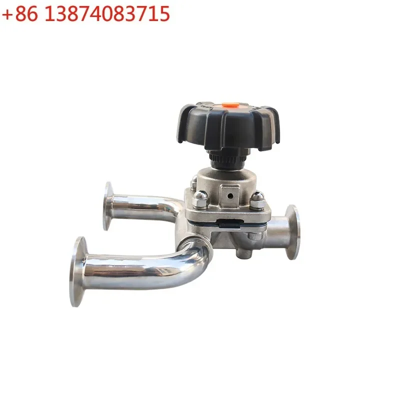 Sanitary grade U-shaped integrated three-way diaphragm valve 316L welded quick installation res-idue fr-ee 3DU-shaped