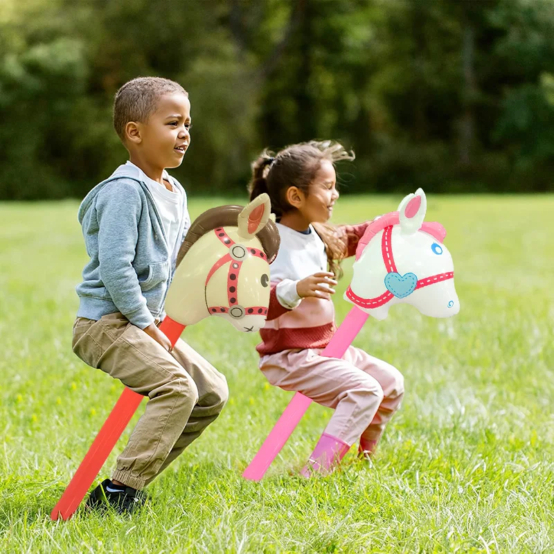 New Children's Inflatable Horse Party Game Ornament Inflatable Horse Head Balloon Birthday Gift