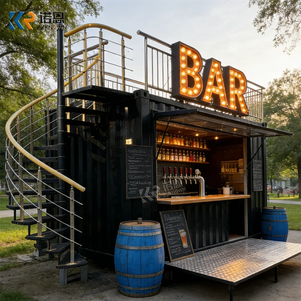 Portable Container Coffee Beer Bar Container Restaurant Kitchen Fast Food Kiosk Mobile Restaurant With Customizable Layout