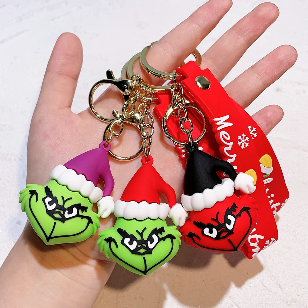 10pc/lot Christmas Gift Keychain Cartoon Doll Pendant Keyring For Backpack Car Key Accessories Festival Gift for Friends