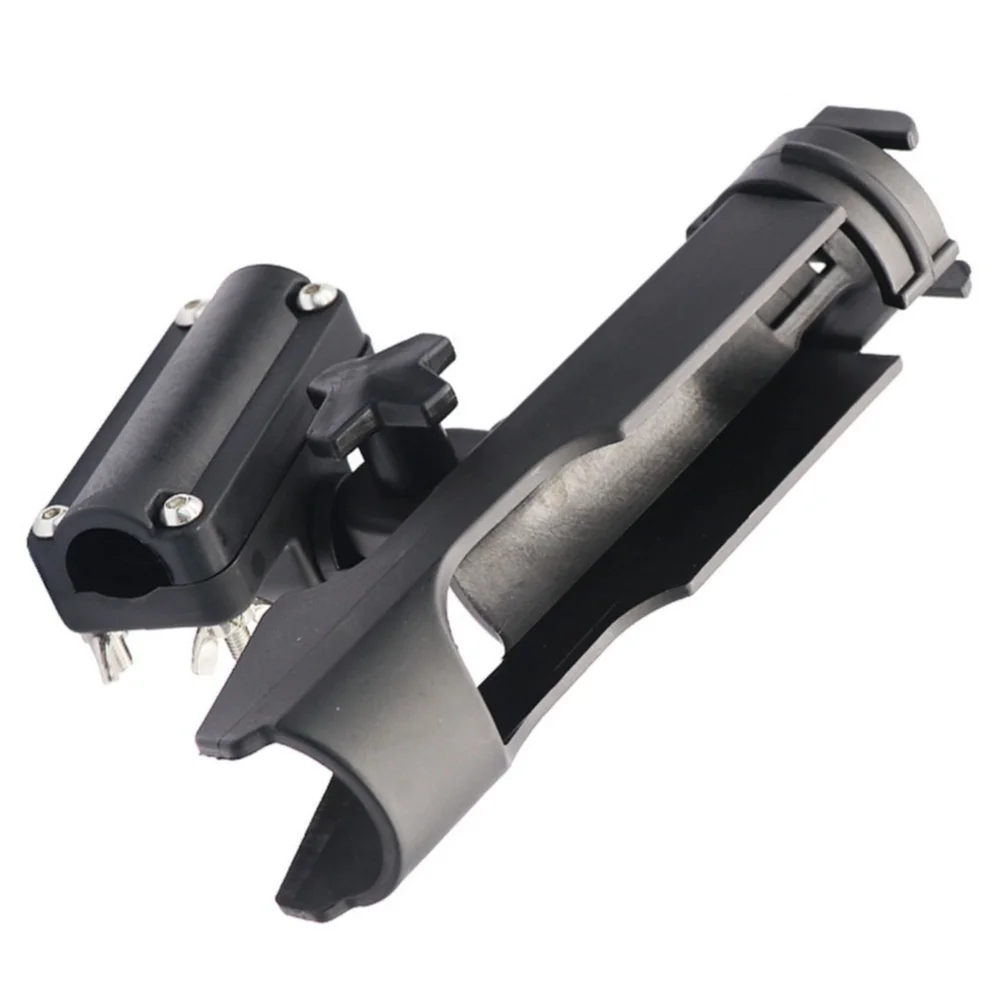 Black Rotatable Rod Holder Fishing Rod Holder Boat Fishing Gear 360 Degree Rotation Adjustable Angle Lock Double Base Structure
