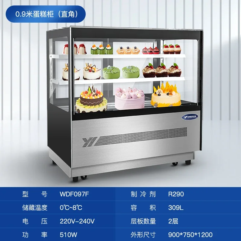 

Холодильный шкаф для торта Коммерческий прямоугольный шкаф для хранения фруктов, гастронов, десертов, мусса, западной точек, шкаф для хранения свежих продуктов с воздушным охлаждением