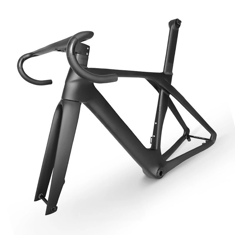 700C Carbon Fiber Integrated Bend Handle Disc Brake Frame Set T47 Thread Full Carbon Fiber