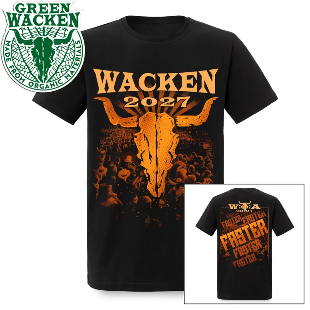 Wacken Open Air T-Shirt Faster 2027 Cow Retro Heavy Metal Rock Musik T-Shirt Sommer Sport Herren Damen T-Shirt Kinderbekleidung