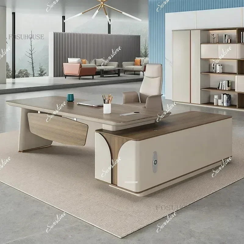

Modern Manager Computer Table and Chair Set Office Furniture Luxury Paint Office Work Desks High-End Office