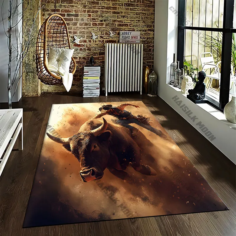 Golden bull carrying treasurescarpet Yoga living room room decor children's crawling mat doormat area rug games floor mat