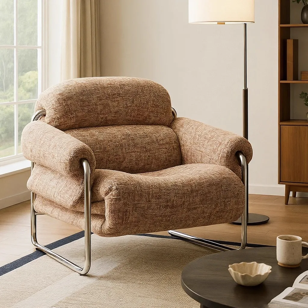 

Средневековое кресло-софа для гостиной, домашнее, тканевое, из массива дерева, с откидной спинкой, для клуба, отеля, популярное у интернет-знаменитостей