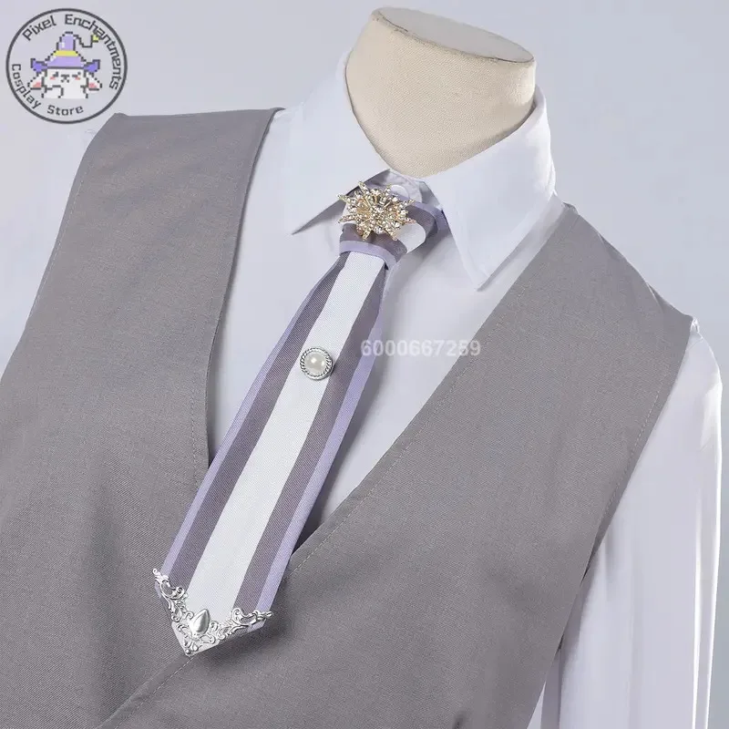 CyGame Love and Deepspace Xavier أزياء الرسوم المتحركة الرمادية زي أداء المسرح للرجال لعب الأدوار في حفلة الهالوين