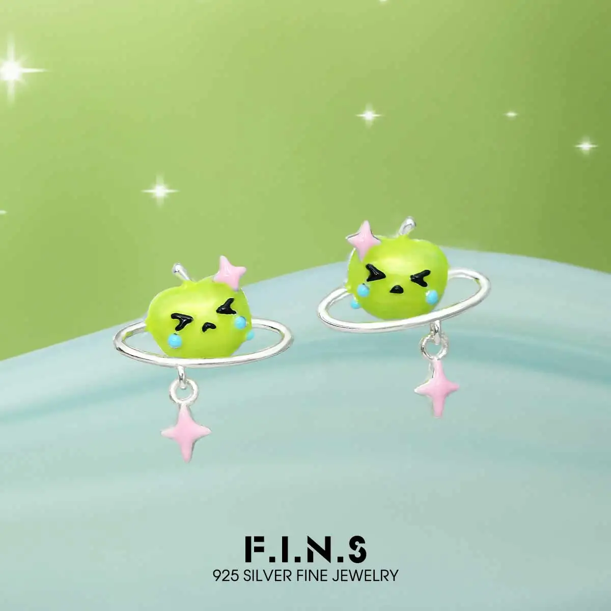 

F.I.N.S оригинальные серьги-гвоздики из стерлингового серебра 925 пробы с разбитым сердцем, милые подвески-гвоздики со звездами и клеевым клеем, фигурные уши, ювелирные изделия