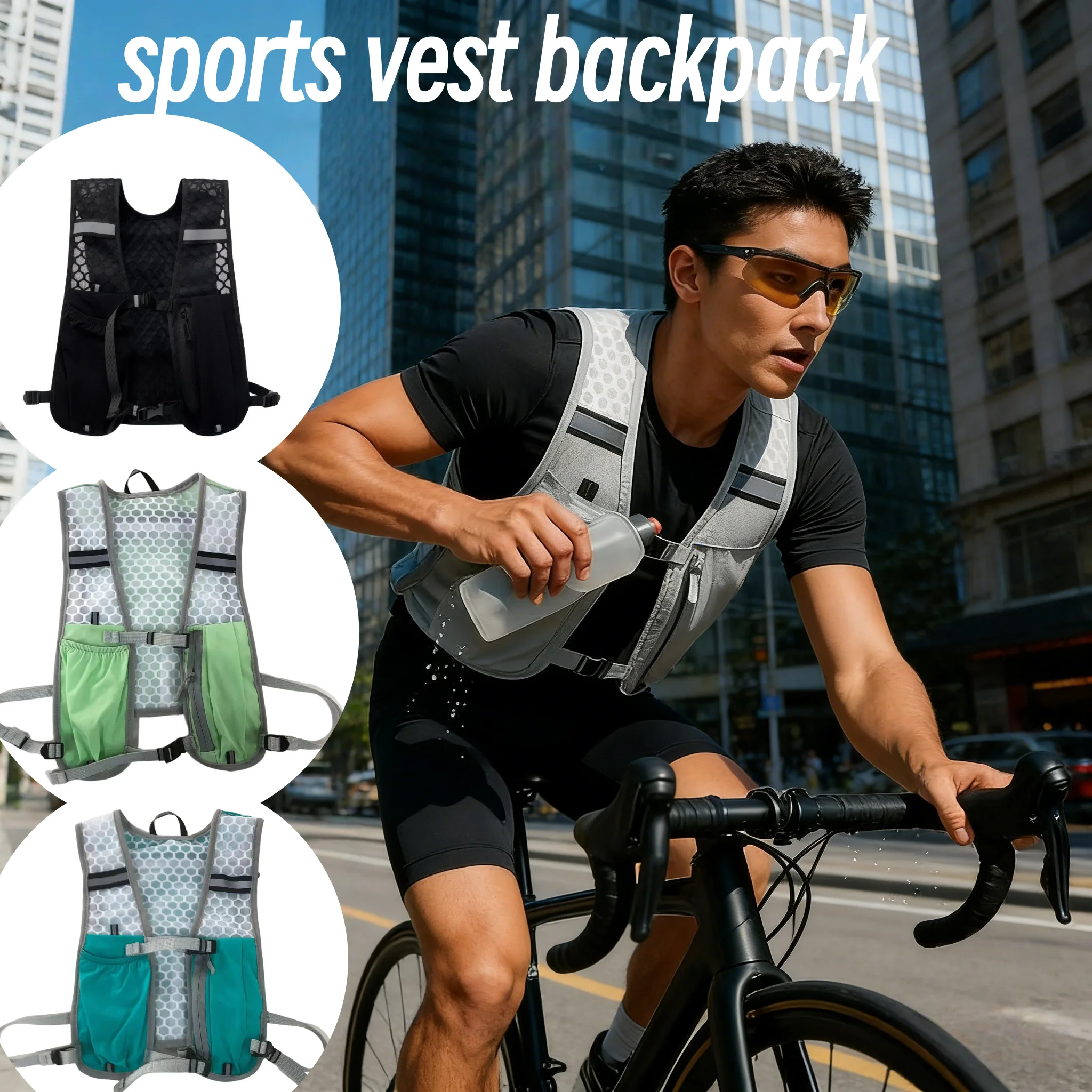 Lightweight Running Vest for Biking & Sports Reflective Hydration Chest Pack with Phone Storage Pocket Outdoor Gear