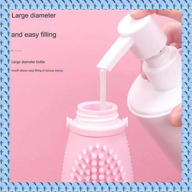 

NOCM Силиконовая дорожная многоразовая бутылка с щеткой для очищения лица, лосьон, косметические контейнеры для путешествий, H