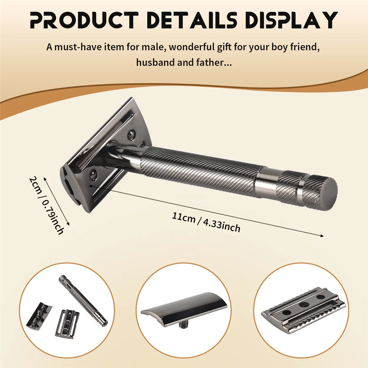 

A06K безопасная бритва с двойным лезвием для мужчин, парикмахерская, держатель для прямой бритвы, мужские лезвия для бритья лица, станок для бритья