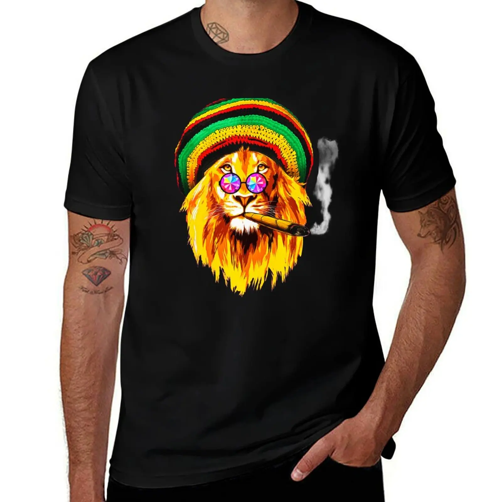 Rasta Lion T-Shirt Comfort Stretch Tee Shirt T-Shirt