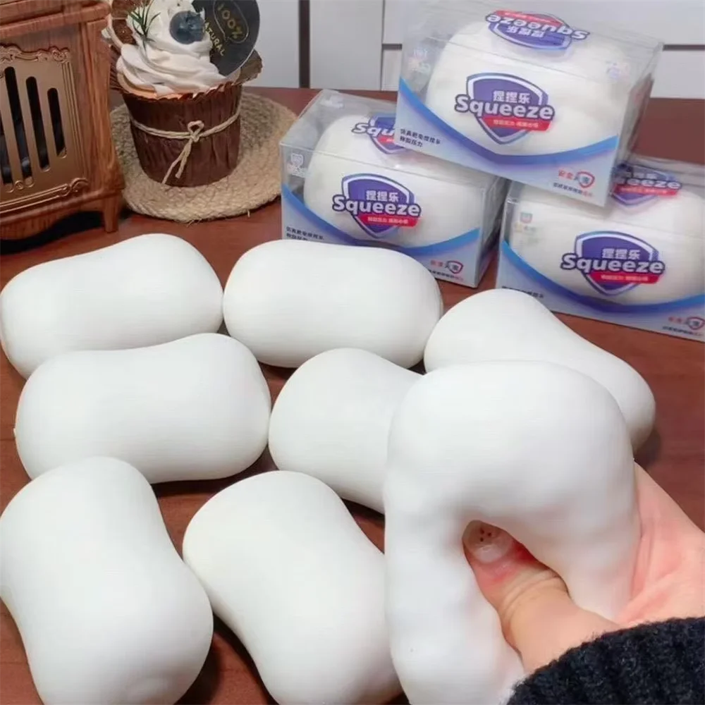 

Soap Ball Squishy Soap Stress Ball Fidget Toy Crunchy Squeeze Ball Round Blocks Filled ASMR Anti Stress Toys for Adults