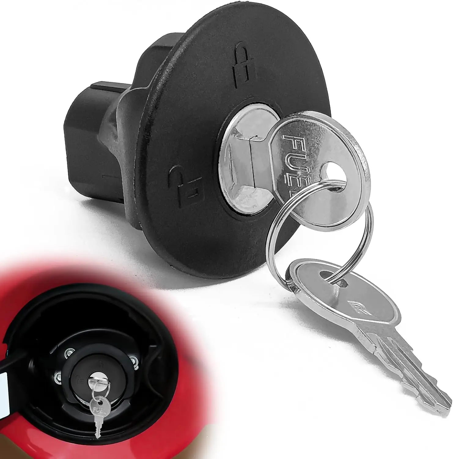 Lock Fuel Tank Cap & Key 8U5A9C268AC 8U5Z9C268B For Ford Focus Edge Kuga Fiesta Fusion Mustang Explorer Raptor Lincoln Mercury