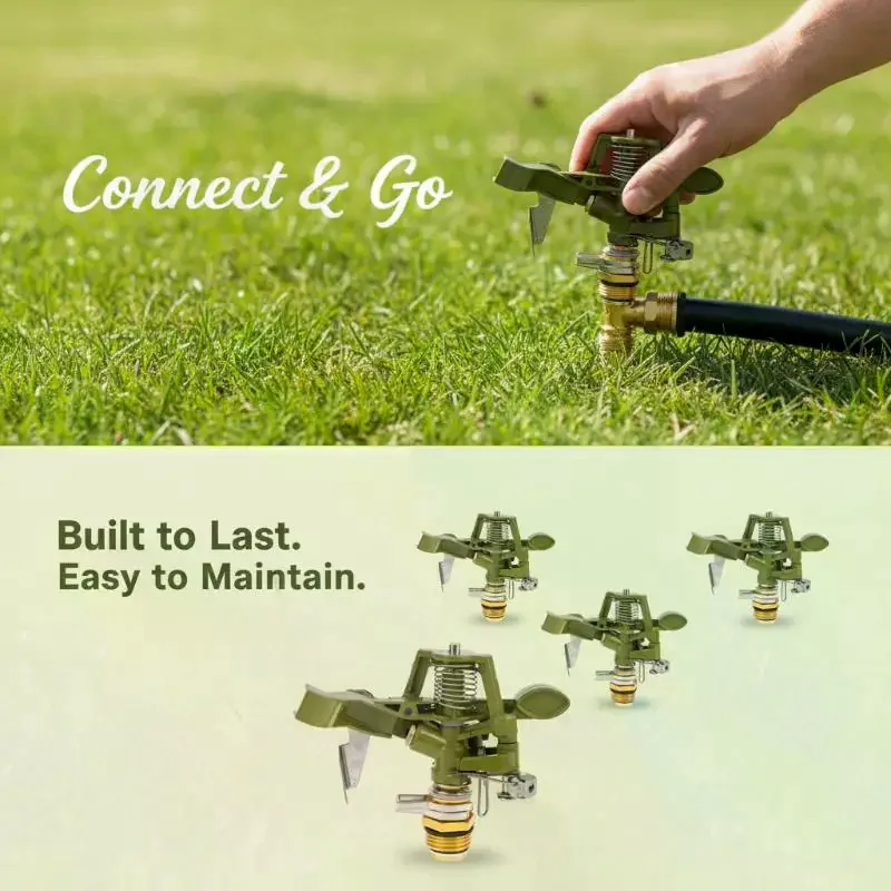 1/2 3/4 Inch Metal Pulsating Sprinkler 360 Degree Rocker Arm Rotating Lawn Watering Sprinklers For Garden Irrigation System