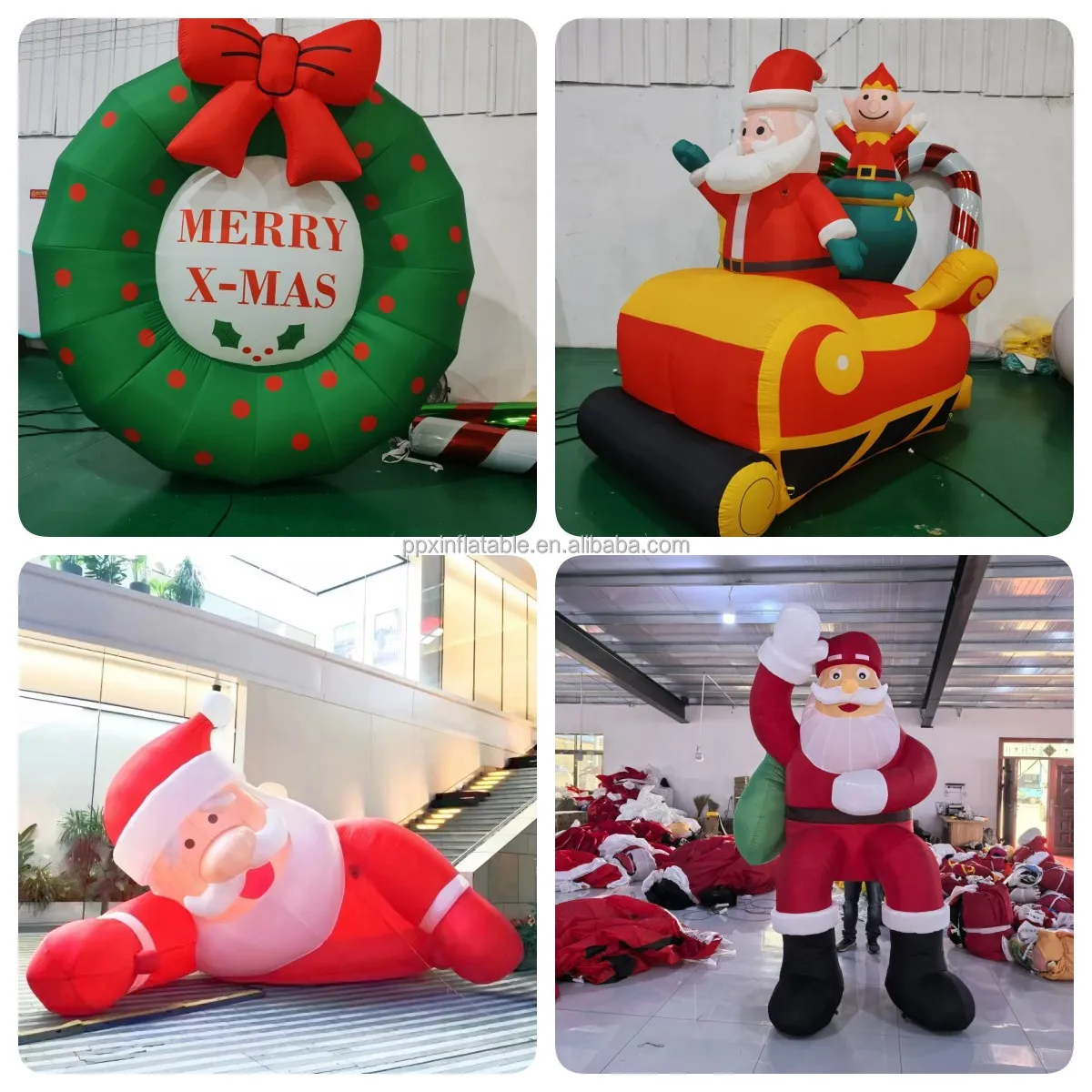 Giant Outdoor Cute Christmas Inflatables Decoration Blow Up Inflatable Santa Claus Christmas Santa With Led Lights For Yard Xmas