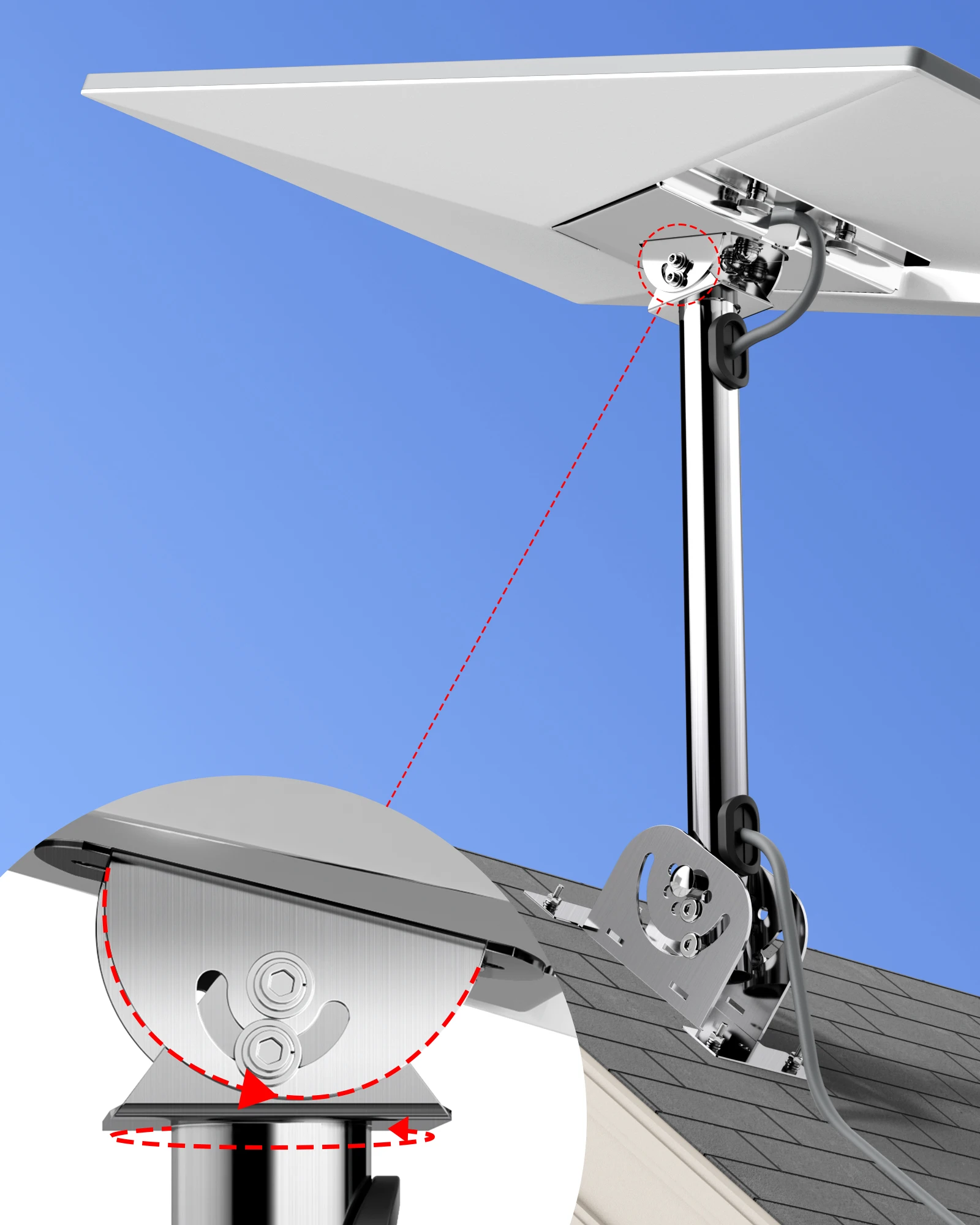 Starlink Gen 3 Wall Mount Kit, Starlink V3 Pipe Adapter and Bracket for Roof Mounting Gen 3 mounting bracket for Starlink