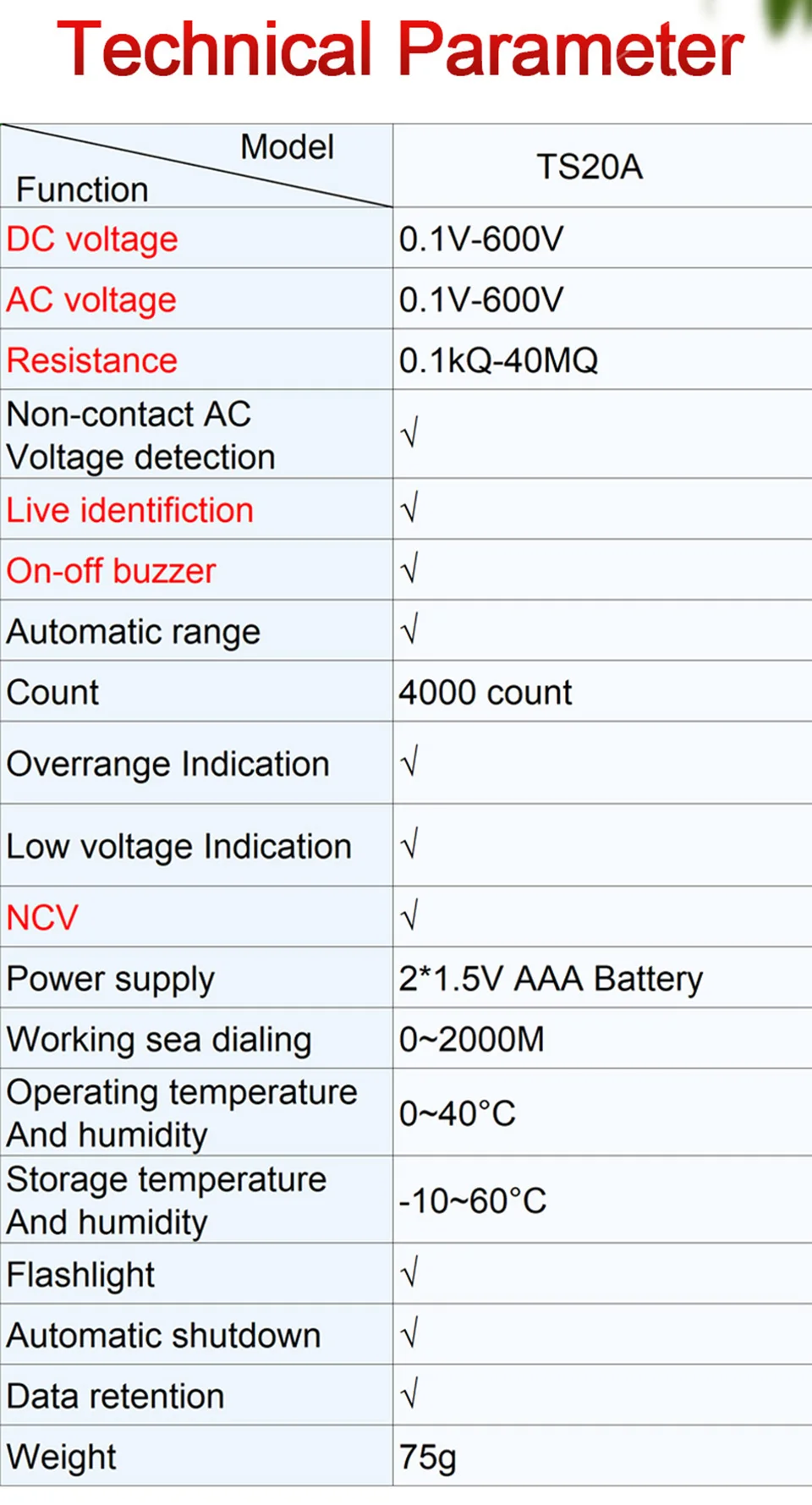 Stift Typ Smart Digital-Multimeter Nicht Kontaktieren Auto Bereich Spannung Detektor Multimetro Widerstand NCV Hohe Präzision Multimetre – Detail 2