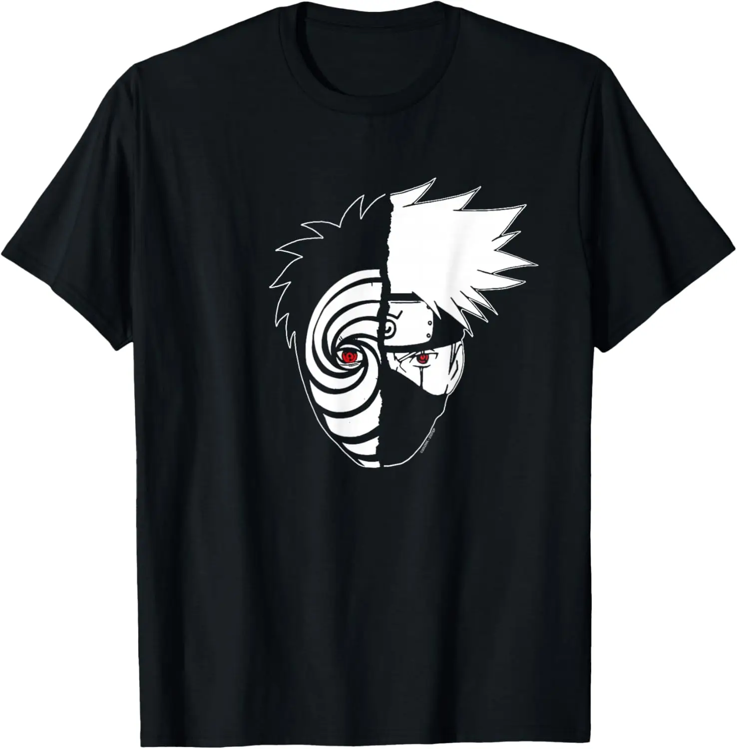Naruto Shippuden Kakashi Tobi Split Face Anime T-Shirt S-6XL