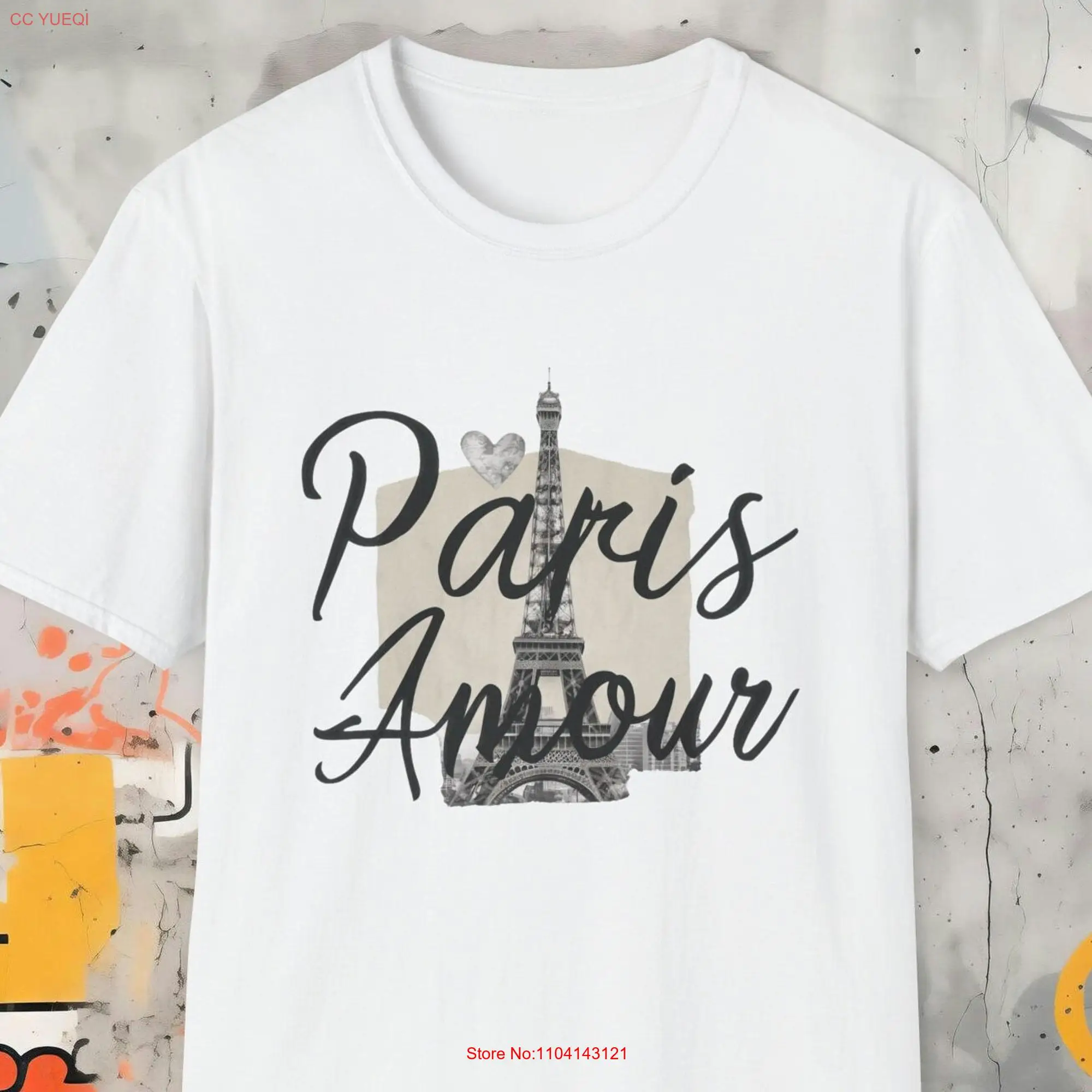 French Paris Fashion Collage T Shirt Soft Casual Vintage Flair Chic Parisian Style Available in 8 Trendy Colors