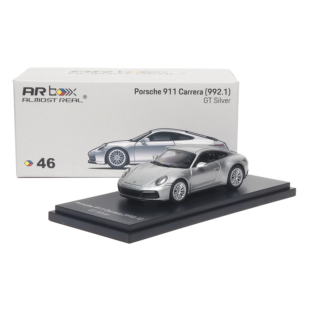 Presale ARBOX 1/64 911 Carrera 992.1 GT Silver German Classic Sports Car Diecast Alloy Model with Display Case Miniature Gifts