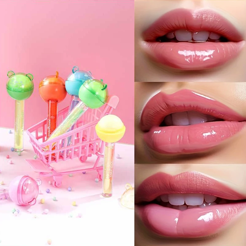 Słodka lizakowa szminka i balsam do ust 2 w 1, nawilżająca, długotrwała, wodoodporna, wielofunkcyjna pomadka powiększająca usta, pielęgnacja ust, makijaż, kosmetyk