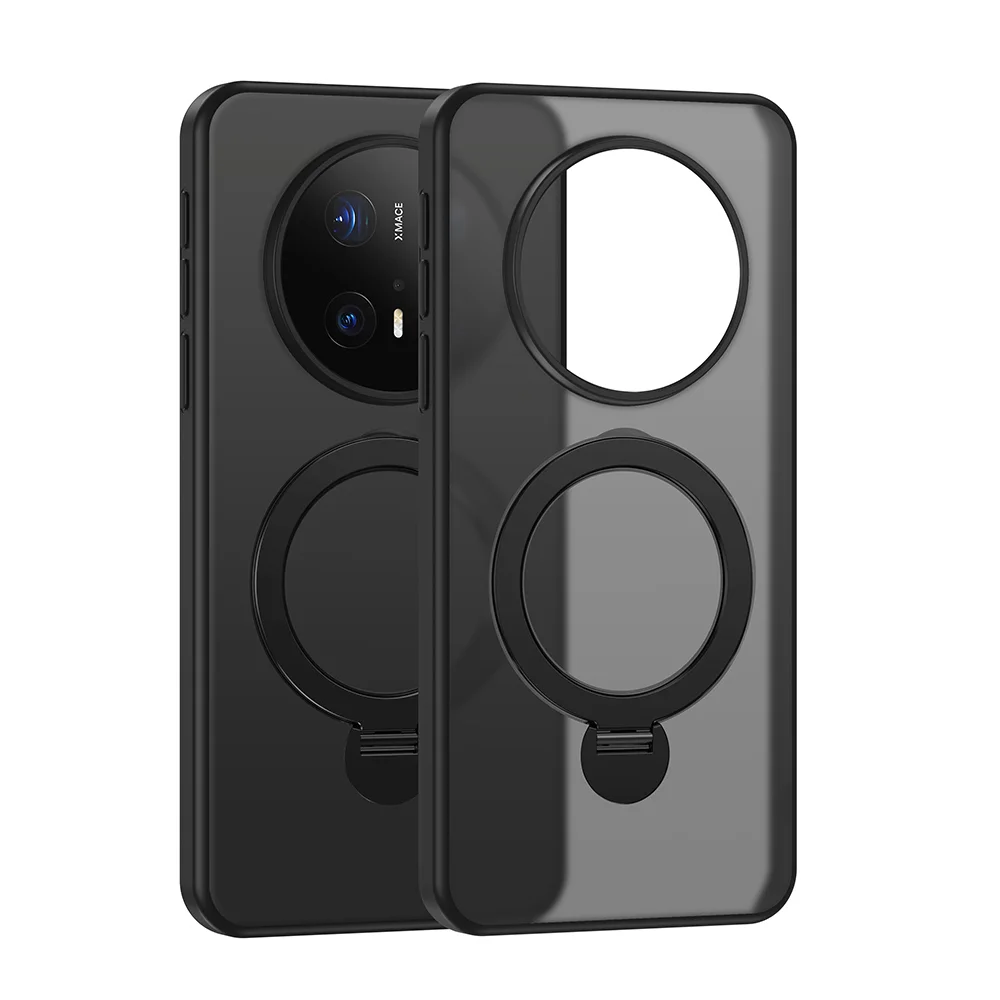 

For Huawei Mate 70 Pro Plus Case Magsafe 360° Rotation Metal Stand Frosted Anti-Fingerprint Matte Skin Friendly Grip Case Cover