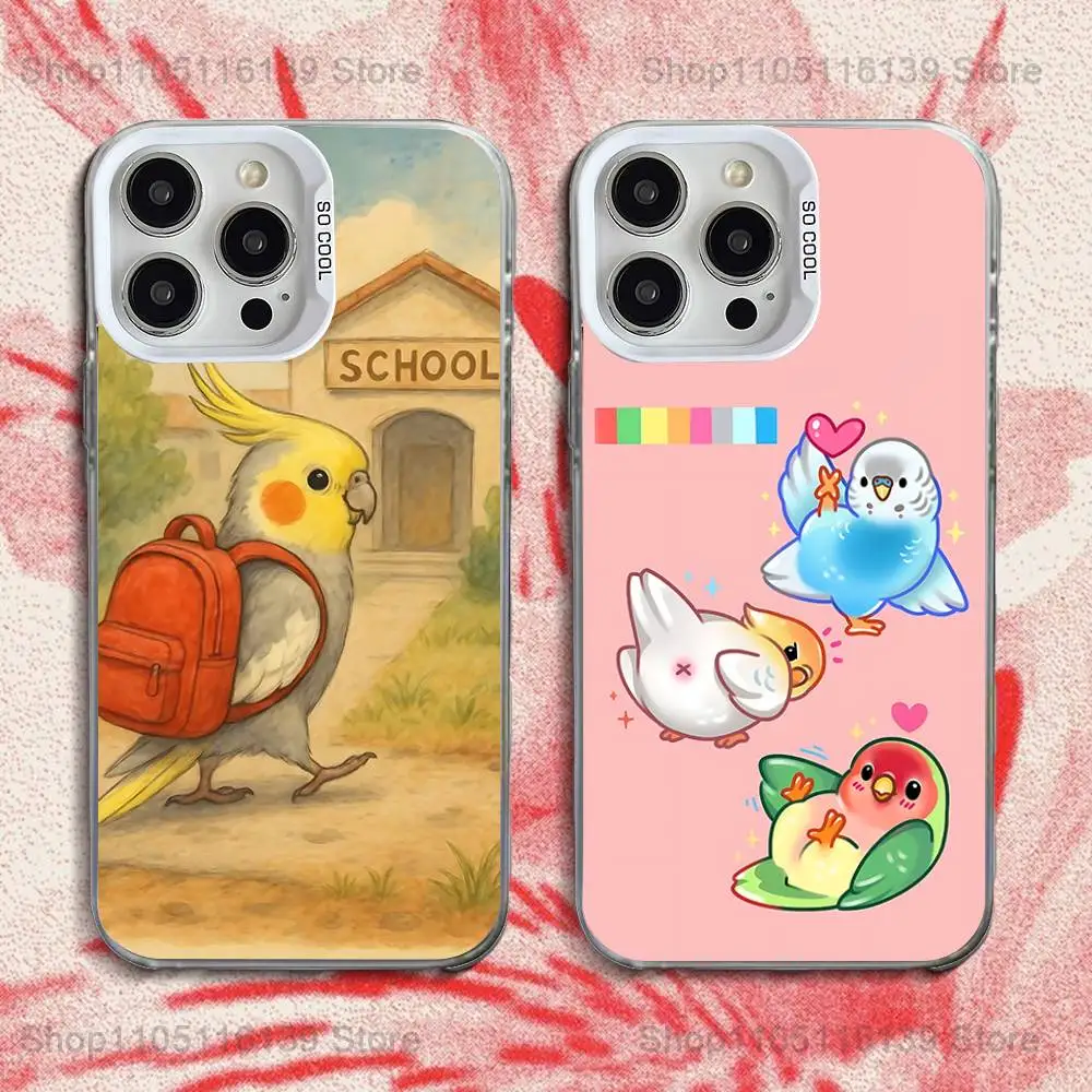 

Chubby Cockatiel Parrot Bird Phone Case For iPhone 16,15,14,13,12,11,Pro,XS,Max,Plus,Mini,SE White Candy Matte Shockproof Cover