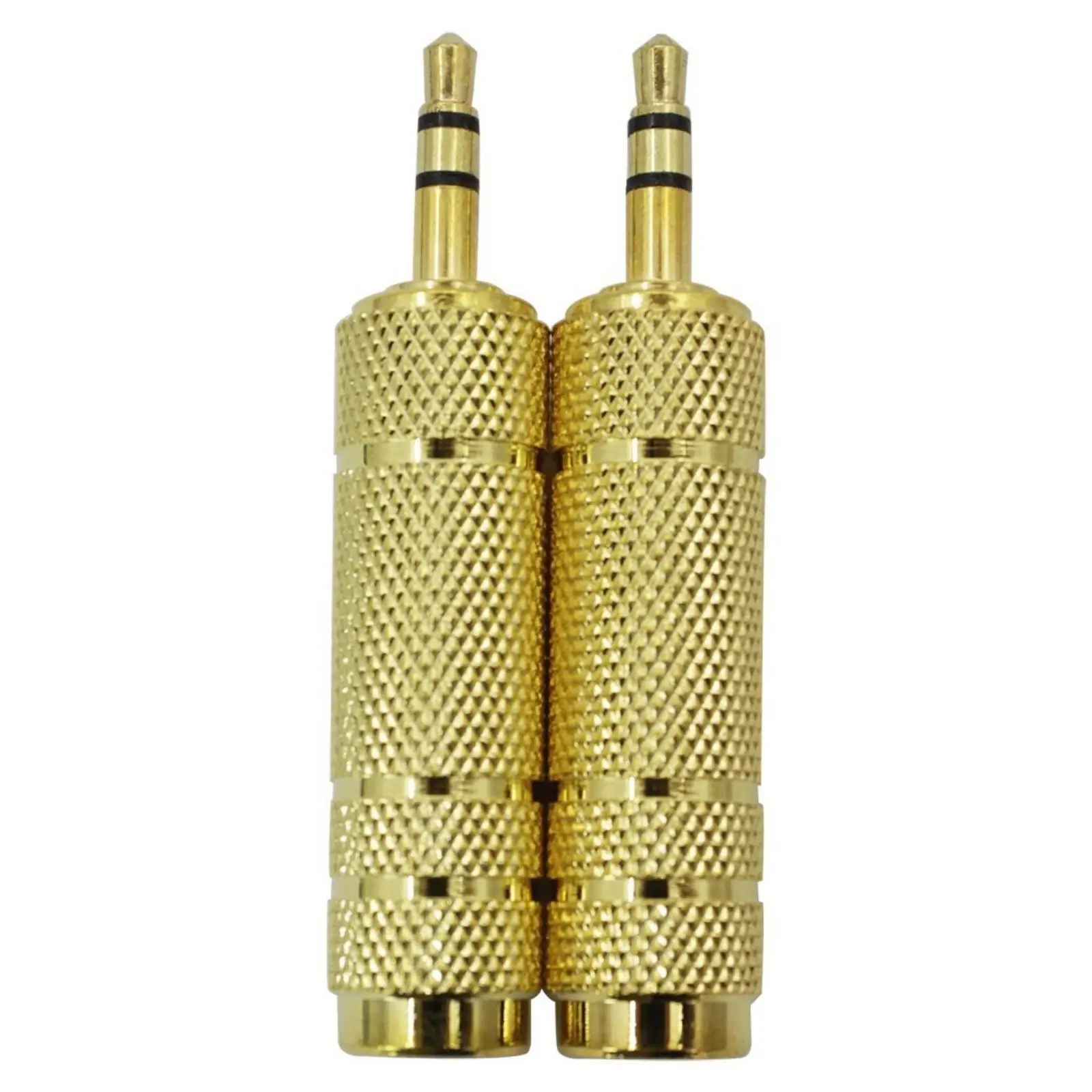 2 Pieces Metal Audio Adapter | Cylindrical Knurled BodyResistant, Audio Plug Adapter, for domestic systems