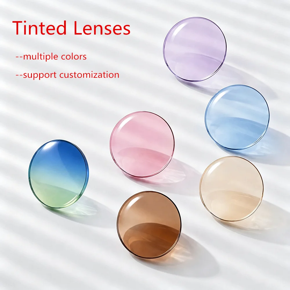 MR-8 Dyeing Colour Prescription Lens 1.61 1.67 Tinted Colorful Sunglasses Optical Lenses UV Protection Driving Sun Glasses 2Pcs