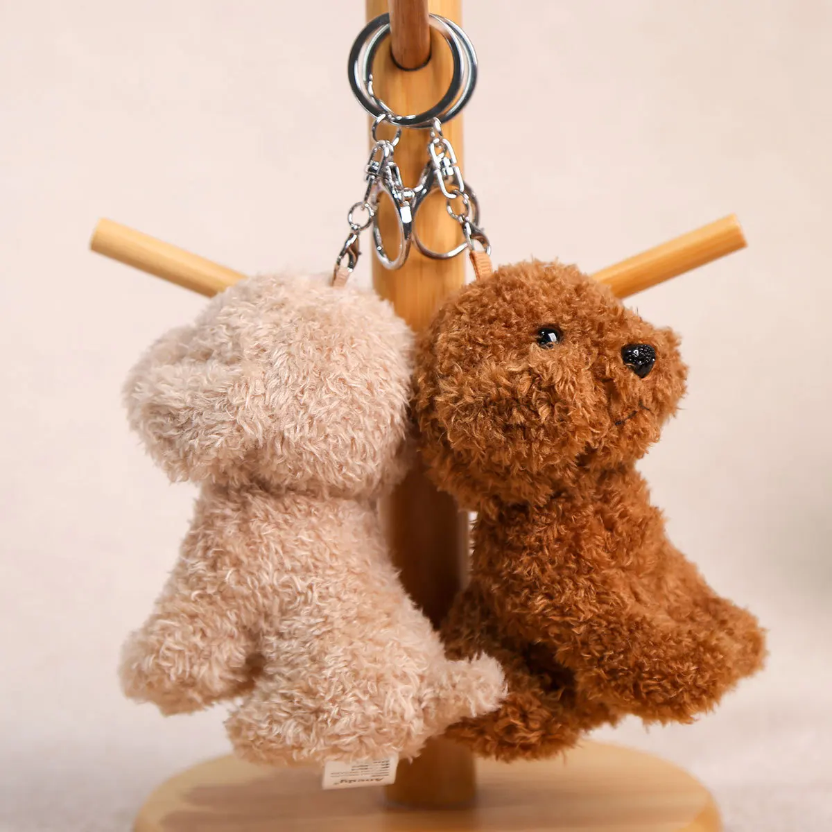 Mignon Teddy chien en peluche poupée pendentif créatif sac à dos décoration pendentif dessin animé Animal chiot en peluche poupée cadeau d'anniversaire pour enfants