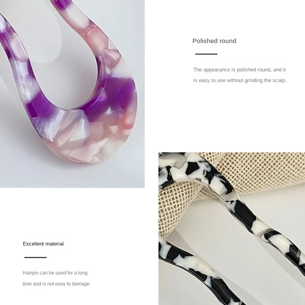 New Creative Design Hair Fork U-Shaped Resin Hairpins Hair Accessory Hair Sticks Women