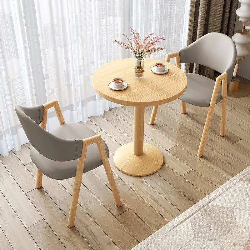 Simple and modern reception negotiation table and chair combination cafe milk tea shop leisure small apartment balcony