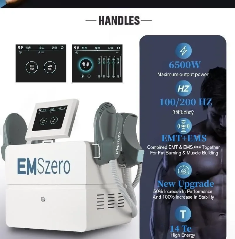 EMSZERO Machine 2024 Profession 6500W 14 Tesla RF EMS Muscle Stimulator Body Slimming Machine with 5 handles