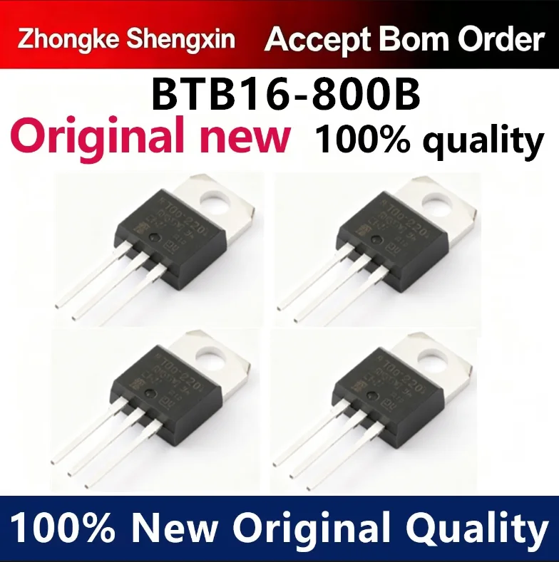 （5pcs）New stock BTB16-800B TO-220 16A 800V bidirectional thyristor direct insertion transistor