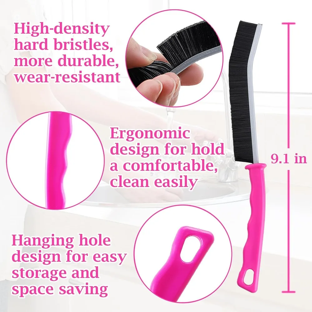 4 قطع فرشاة تنظيف شق ذات شعيرات صلبة، أداة فرشاة تنظيف الفجوة متعددة الوظائف للاستخدام المنزلي، الجص - تخفيضات كبيرة