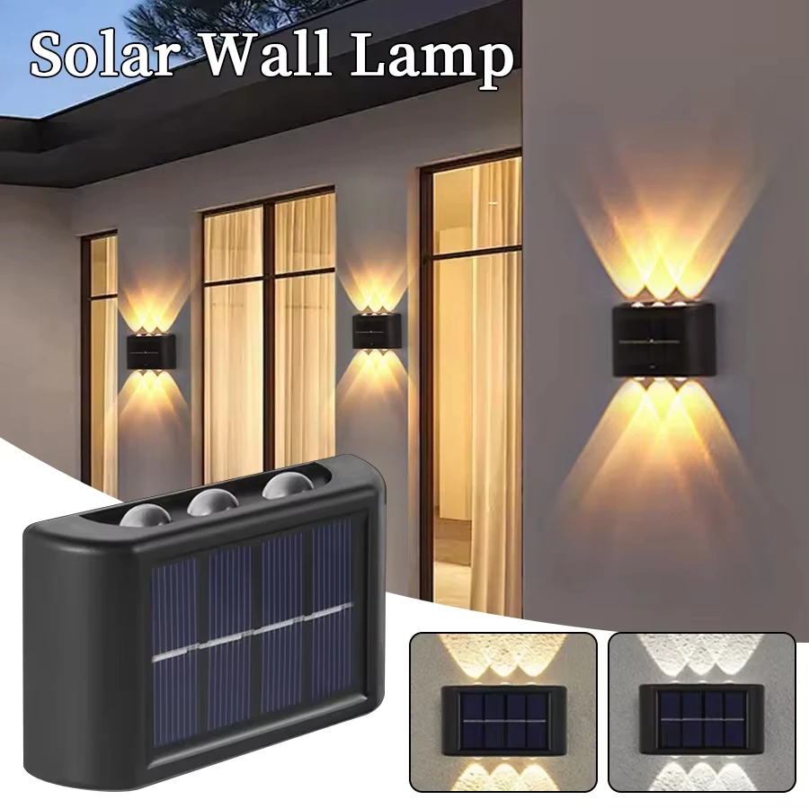 Outdoor LED Solar Garden Light Solar Wall Lamp Up And Down Luminous Waterproof Solar Powered Wall Washer Light Yard Street Decor