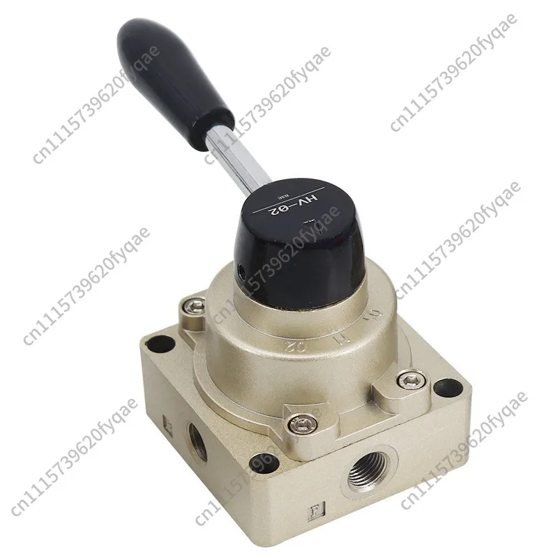 Pneumatic three-position four-way hand valve hand plate valve reversing valve HV-02 03 04 cylinder control reversing switch