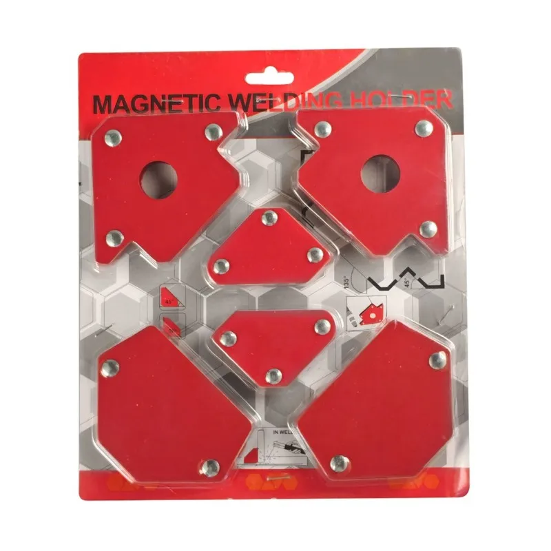 Fresh Magnetic Holders For Welding Work-6Pcs For Welding Angle Set, Red Color, 11.5Kg Pulling Force, Perfect For DIY