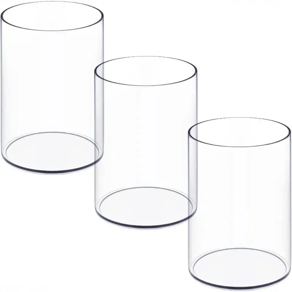 3 Pcs for Cups Acrylic Make Up Transparent Pen Holder Student Pencil Display Stand Clear Round Tpe