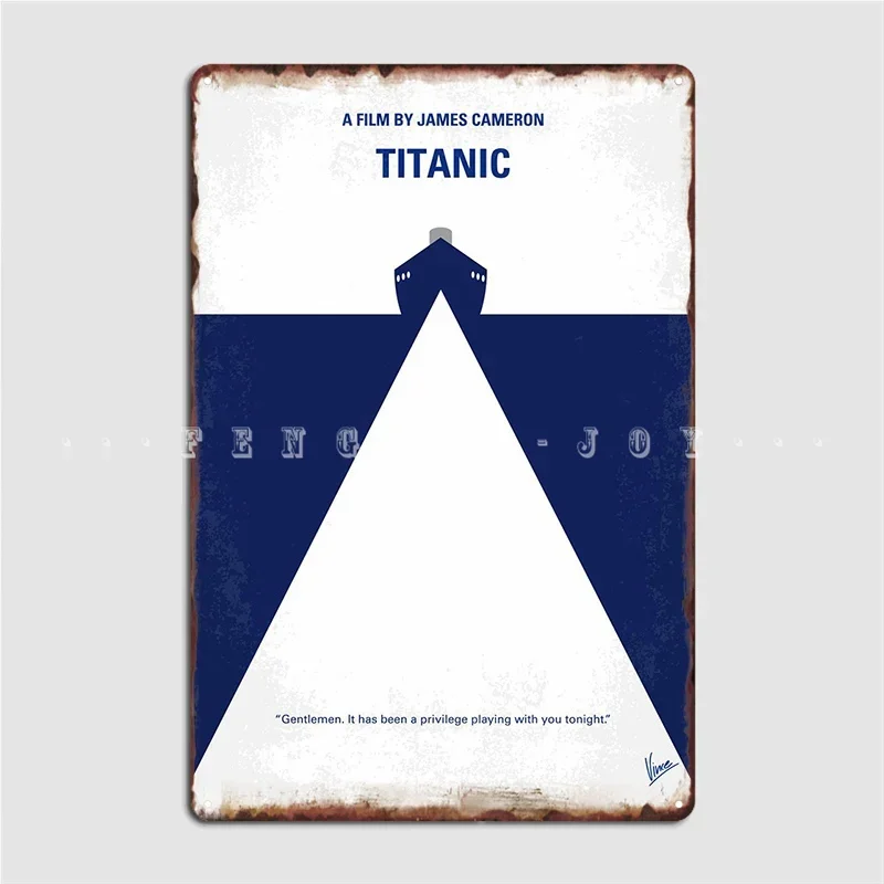 Póster de película Titanic Minimal, cartel de Metal de diecisiete años, diseño de pared de cueva, carteles de estaño