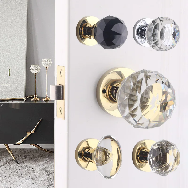 Zinc Alloy Bathroom Keyless Door Locks Kitchen Door Handle Lock Restroom Mute Gate Lock Furniture Hardware Accessories
