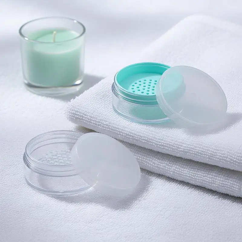1Pcs 15g Empty Cosmetic Container Makeup Compact Portable Loose Powder Box Plastic Loose Powder Jar With Sifter