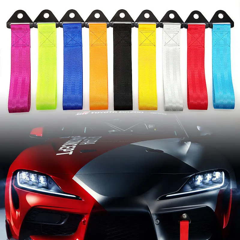 9 Farben MUGEN Abzeichen JDM Stil Auto Abschleppen Nylon Seile Haken Für Honda 2007-2022 Civic Accord Fit Avancier Abschleppgurt Zubehör