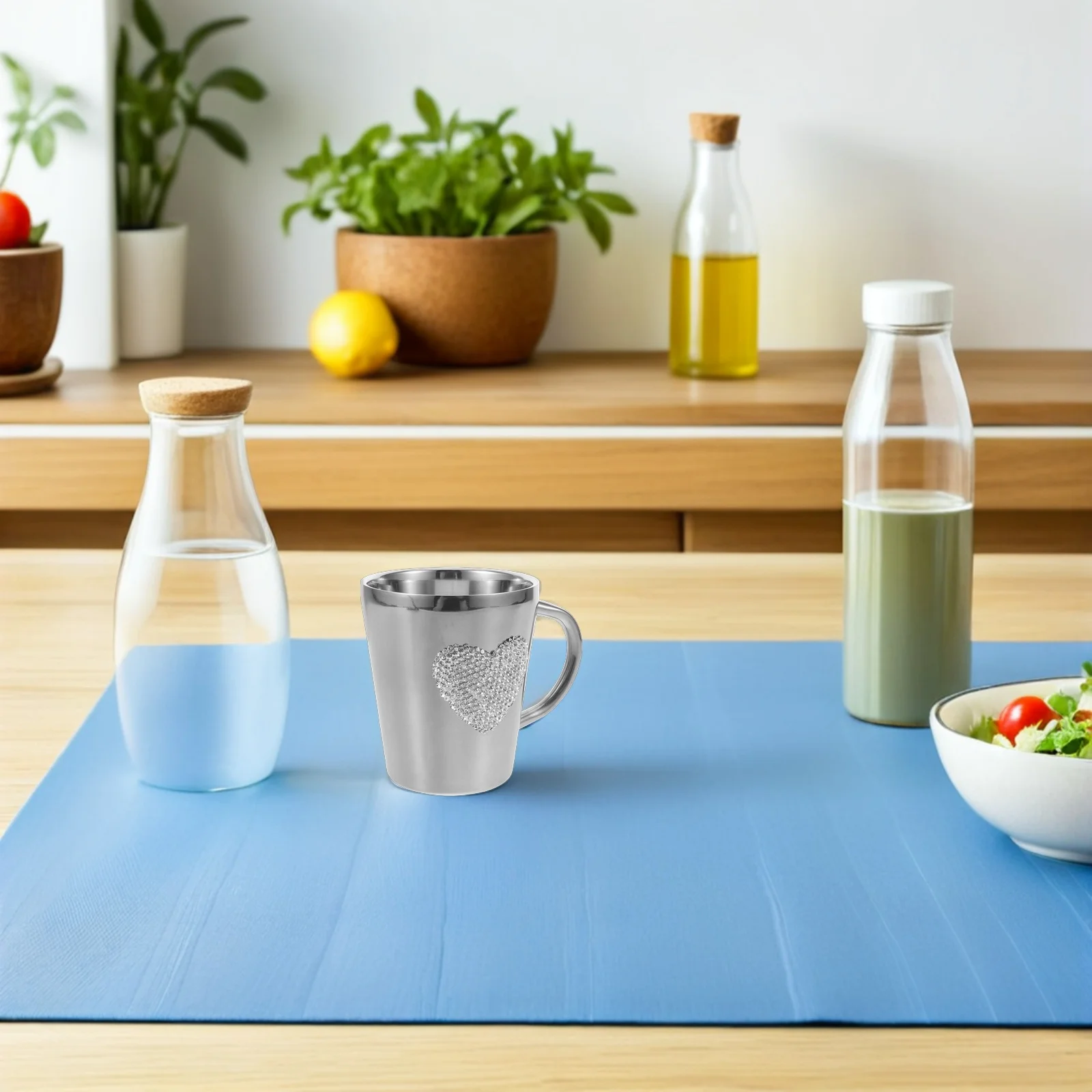 

Heart Rhinestone Mug Stainless Steel Coffee Cup Reusable Sparkly Love Water Tumbler For Valentine’S Day Christmas Camping Travel