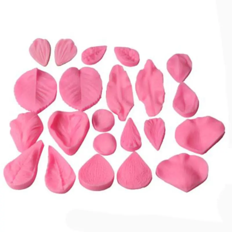 

New 22pc Gum Paste Flower Veining Silicone Fondant Molds for Wedding Cake Decoration