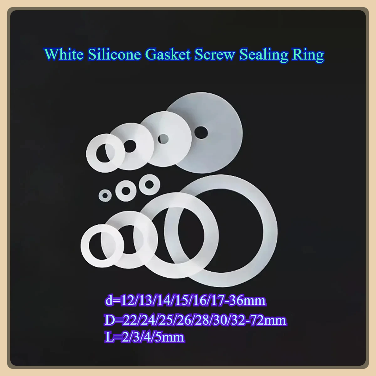 White Silicone Gasket Screw Sealing Ring / Waterproof Flat Gasket High Temperature Resistant Gasket / Non-Standard Customizable