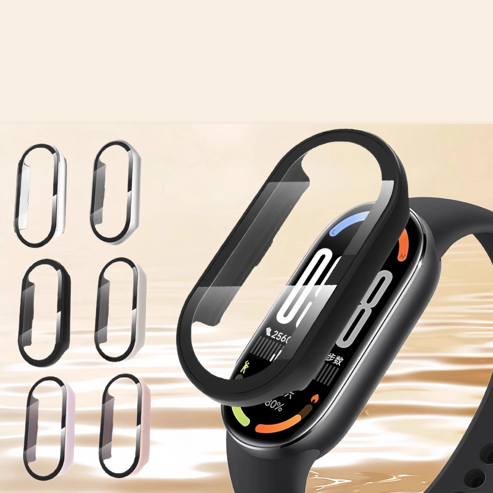 2in1 PC Watch Case and Protective Film Suit for Xiaomi Miband 10 Integrated PC Watch Case and Tempered Film
